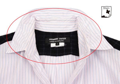 COMME des GARCONS HOMME DEUX Stripe Yoke Shirt Pink Size S