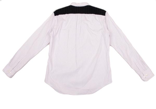 COMME des GARCONS HOMME DEUX Stripe Yoke Shirt Pink Size S