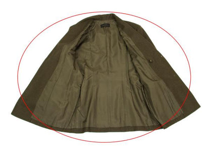 COMME des GARCONS Wool Shawl Collar Belt Jacket Khaki Size M