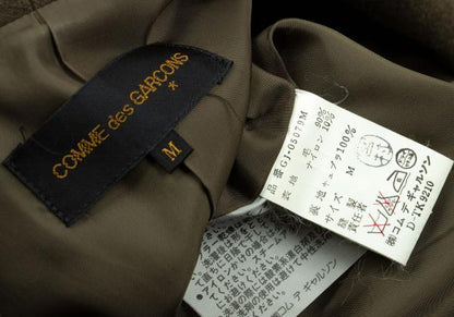 COMME des GARCONS Wool Shawl Collar Belt Jacket Khaki Size M
