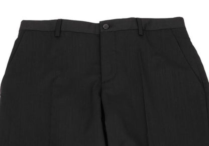 GIORGIO ARMANI SOHO Wool Center Crease Pants Black Size 48
