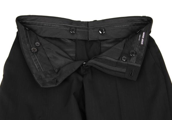 GIORGIO ARMANI SOHO Wool Center Crease Pants Black Size 48