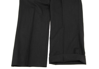 GIORGIO ARMANI SOHO Wool Center Crease Pants Black Size 48