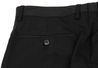GIORGIO ARMANI SOHO Wool Center Crease Pants Black Size 48