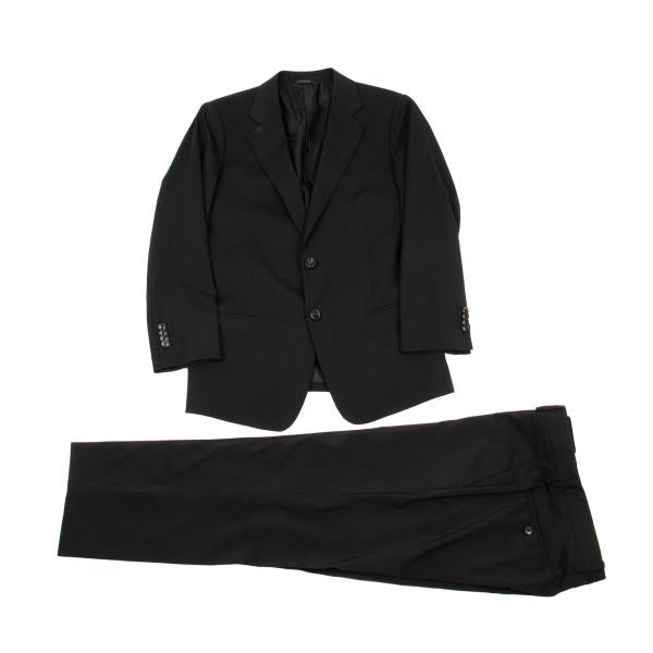 GIORGIO ARMANI SOHO Wool Center Crease Pants Black Size 48