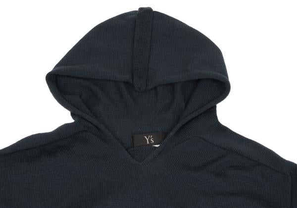Y's for men Wool Hooded Knit Sweater Navy Size 2