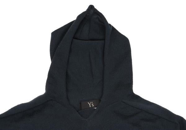 Y's for men Wool Hooded Knit Sweater Navy Size 2