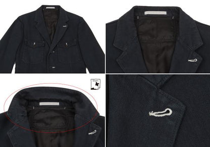 Y's for men Garment Dyed Cotton Flap 3B Jacket Navy Size 2