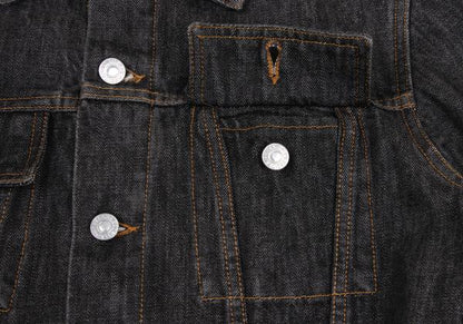 Y's for men Cotton Denim Trucker Jacket Charcoal Size 3