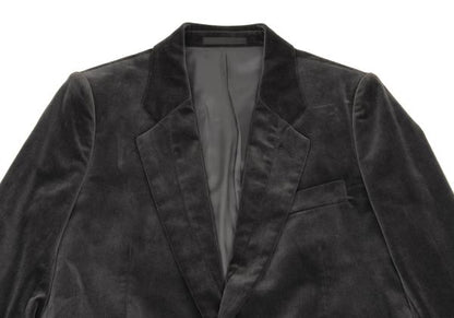 Y's for men Cotton Velvet Tailored Blazer Gray Khaki Size 1