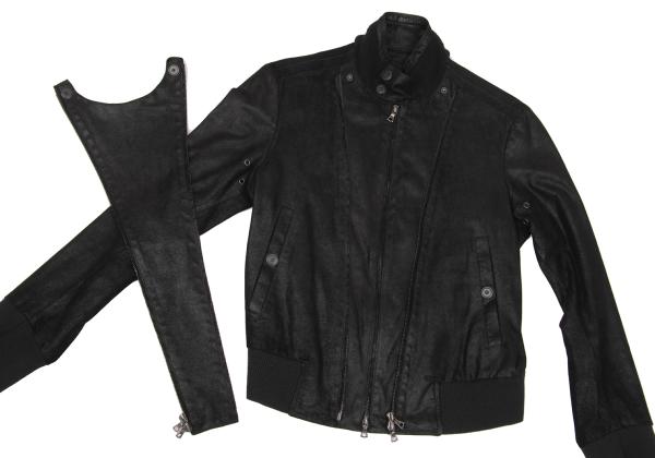 Y's for men Lamb Leather 2-Way Zip Blouson Black Size 1