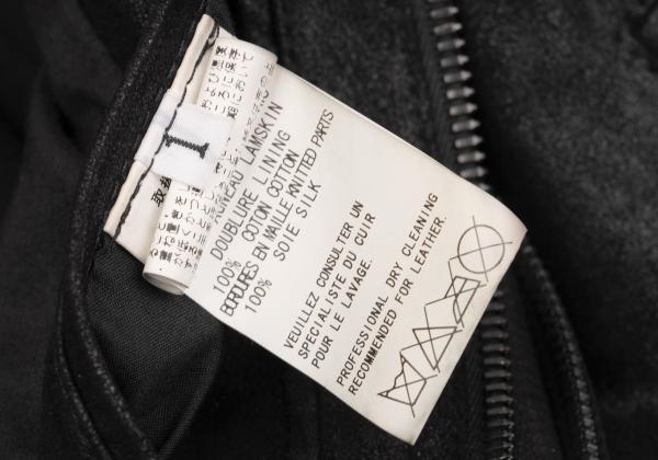 Y's for men Lamb Leather 2-Way Zip Blouson Black Size 1