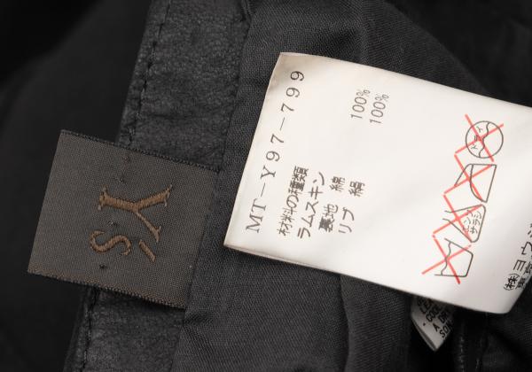 Y's for men Lamb Leather 2-Way Zip Blouson Black Size 1