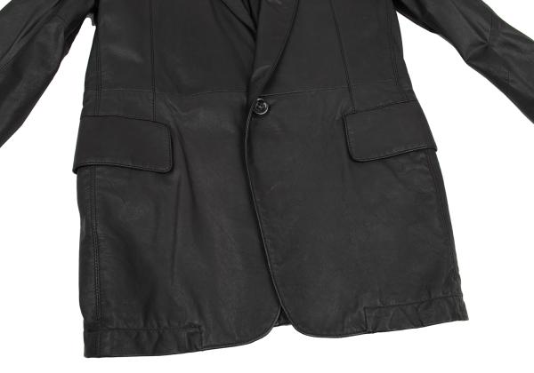 Y's for men Lamb Leather 1B Tailored Blazer Black Size 1