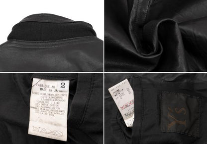 Y's for men Kangaroo Leather Ring Zip Blouson Green Size 2