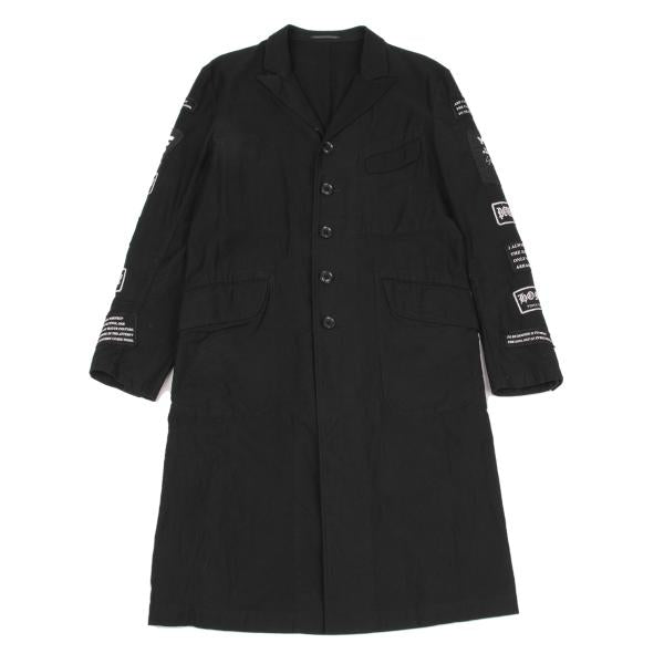 Yohji Yamamoto POUR HOMME Patch Long Jacket Black Size 2