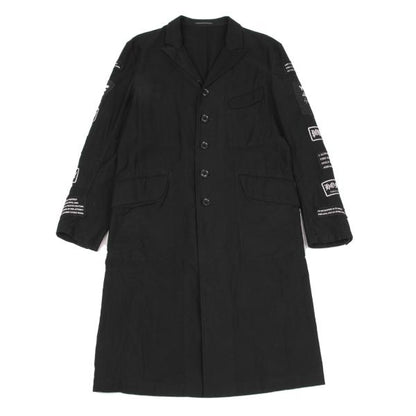 Yohji Yamamoto POUR HOMME Patch Long Jacket Black Size 2