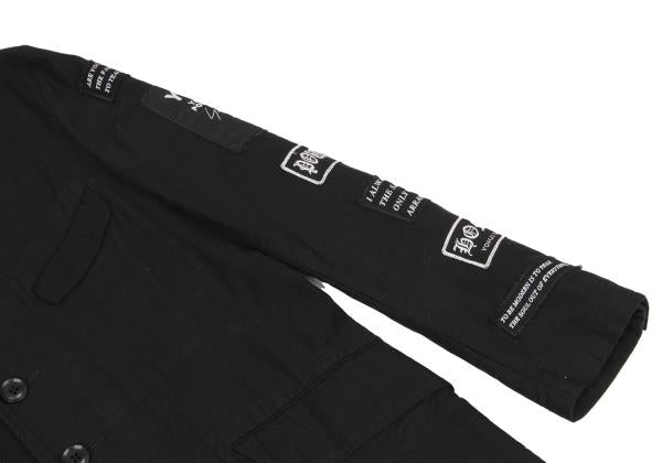 Yohji Yamamoto POUR HOMME Patch Long Jacket Black Size 2