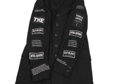 Yohji Yamamoto POUR HOMME Patch Long Jacket Black Size 2