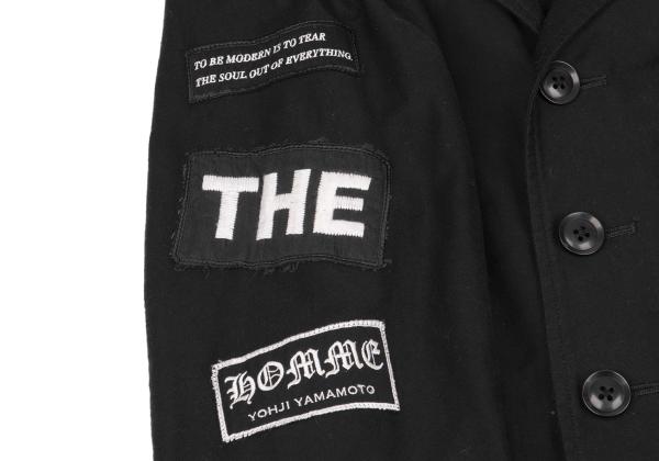 Yohji Yamamoto POUR HOMME Patch Long Jacket Black Size 2