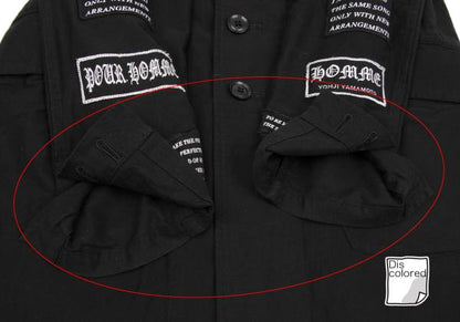 Yohji Yamamoto POUR HOMME Patch Long Jacket Black Size 2