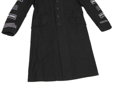 Yohji Yamamoto POUR HOMME Patch Long Jacket Black Size 2
