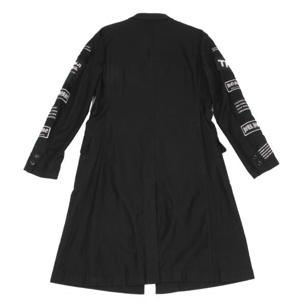Yohji Yamamoto POUR HOMME Patch Long Jacket Black Size 2