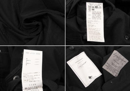 Yohji Yamamoto POUR HOMME Patch Long Jacket Black Size 2