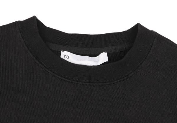 Y-3 Cotton Flocked Logo Print Sweatshirt Black Size S