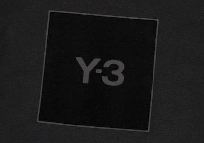 Y-3 Cotton Flocked Logo Print Sweatshirt Black Size S