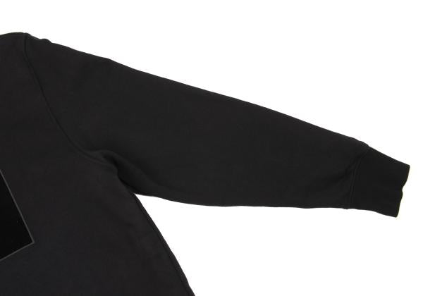 Y-3 Cotton Flocked Logo Print Sweatshirt Black Size S