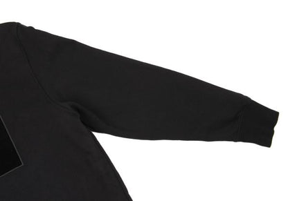 Y-3 Cotton Flocked Logo Print Sweatshirt Black Size S