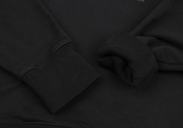 Y-3 Cotton Flocked Logo Print Sweatshirt Black Size S