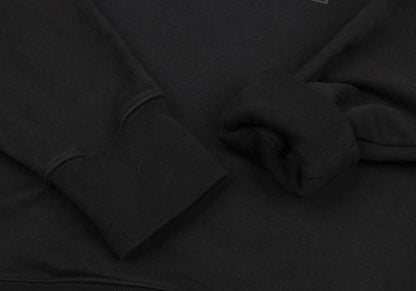 Y-3 Cotton Flocked Logo Print Sweatshirt Black Size S