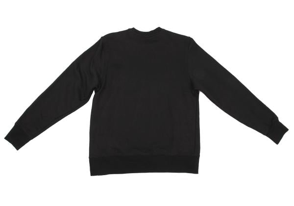 Y-3 Cotton Flocked Logo Print Sweatshirt Black Size S