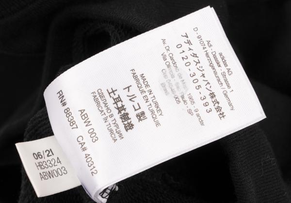 Y-3 Cotton Flocked Logo Print Sweatshirt Black Size S