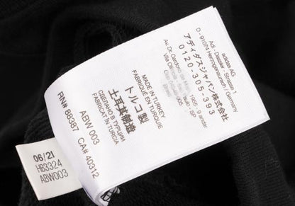 Y-3 Cotton Flocked Logo Print Sweatshirt Black Size S