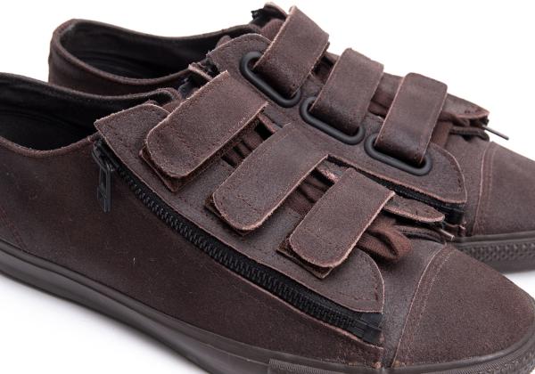 Y's for men Velcro Lace-Up Leather Dark Brown Shoes Size 27cm