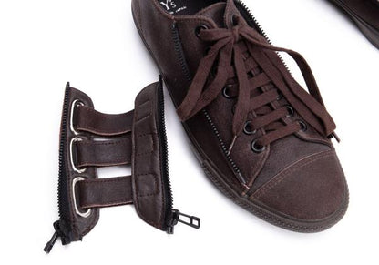 Y's for men Velcro Lace-Up Leather Dark Brown Shoes Size 27cm