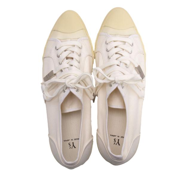 Y's for men Canvas Logo Charm Sneakers White Size 26cm