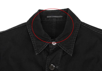 Y's for men Cotton Work Shirt Jacket Black Size 3