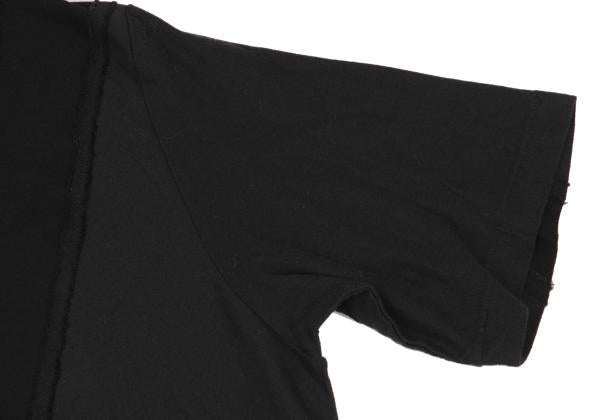 Y's for men Black Garment Dyed Check Weave T-Shirt Size 3