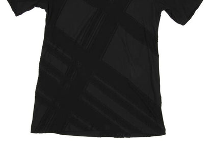 Y's for men Black Garment Dyed Check Weave T-Shirt Size 3