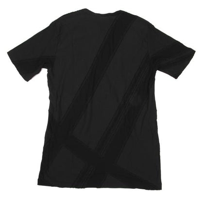Y's for men Black Garment Dyed Check Weave T-Shirt Size 3