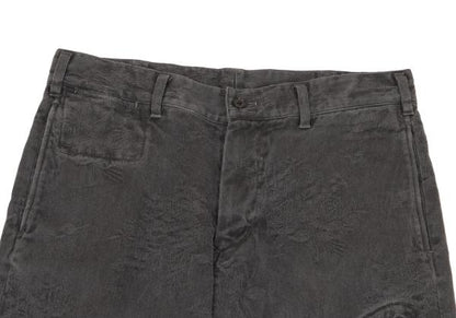 Y's for men Gray Cotton Floral Jacquard Pants Size 3