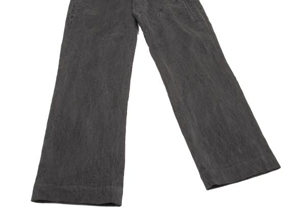 Y's for men Gray Cotton Floral Jacquard Pants Size 3