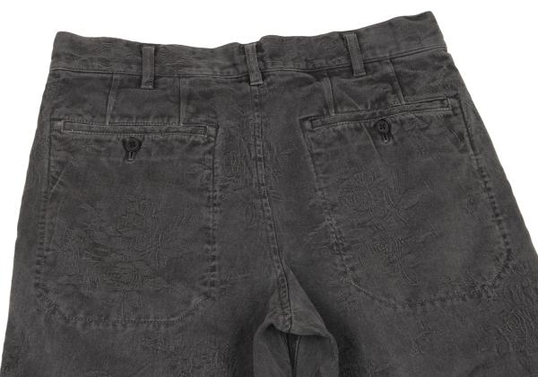 Y's for men Gray Cotton Floral Jacquard Pants Size 3