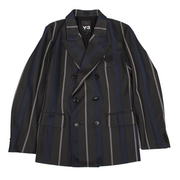 Y-3 07AW Striped Jersey Double Jacket Gray Size S/P