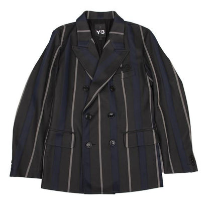 Y-3 07AW Striped Jersey Double Jacket Gray Size S/P