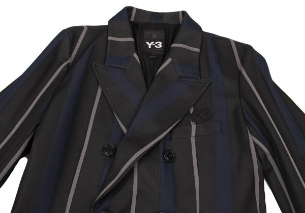 Y-3 07AW Striped Jersey Double Jacket Gray Size S/P